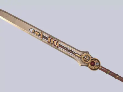 Steampunk blade Low-poly 3D model purchase