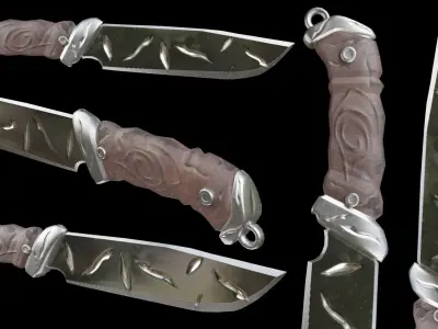 PBR Knife Pack 01 Low-poly 3D model