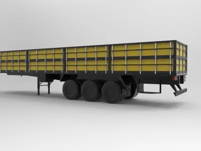Trailer Galego Low-poly 3D model