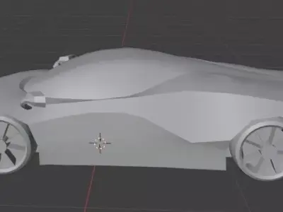 Modern Low-Poly Supercar 3D Model Game-Ready PBR Vehicle FBX OBJ Low-poly 3D model