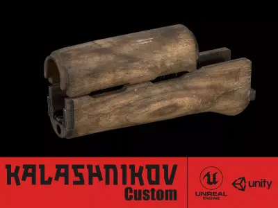 AK - Handguard - AKM-WOOD Low-poly 3D model