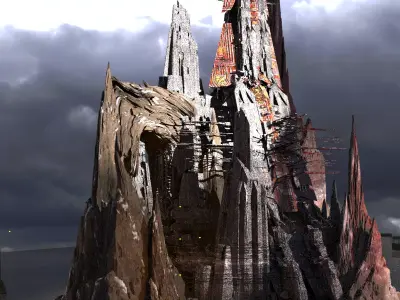 Red Magma Dark Towers Kit bash 2 3D model