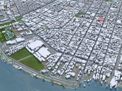 Belem Brazil 40km Low-poly 3D model