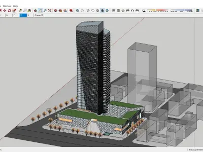 Sketchup Commercial Office Complex 240 3D model