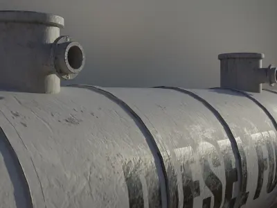 Industrial Diesel Fuel Storage Tank 3D model