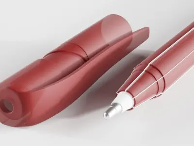 Pencil two pens Free low-poly 3D model