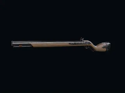 Flintlock Gun Low-poly 3D model purchase