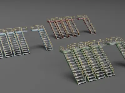 Refinery Industrial props - Low poly - Game Ready Low-poly 3D model