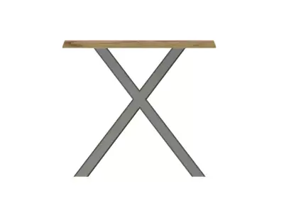 Modern Wooden Dining Table with Black Metal Legs  3D model