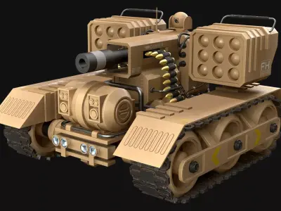 UGV Concept-3B-Desert-Clean Low-poly 3D model