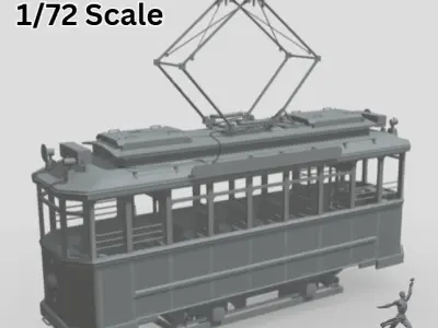 German Tram 1-72 Scale Highly Detailed Historical Model 3D model
