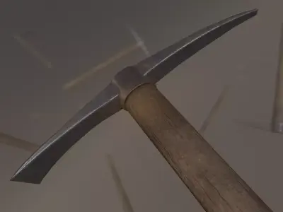 Pickaxe - Game ready hammers flying in air Low-poly 3D model