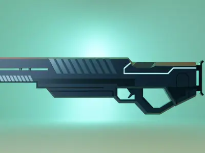 Sci-fi Gun Free low-poly 3D model