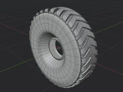  Tractor Tire Free low-poly 3D model