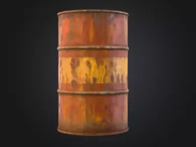 Rusty Barrel Low-poly 3D model