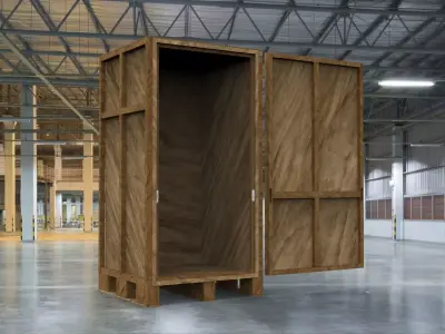 Stylized Wooden Shipping Crate Low-poly 3D model