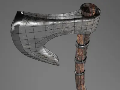 Viking ax Low-poly 3D model
