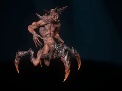 Monster 1 demon with claws Free low-poly 3D model