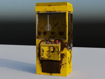 Post Apocalyptic Claw Machine or Slot Machine  Low-poly 3D model