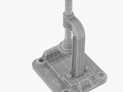 Reclaimed Wood Rustic Clamp Side Table Stool 3D model