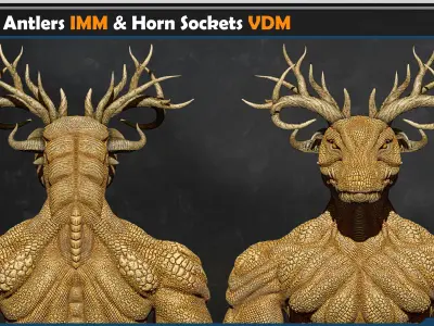 40 Horns Antlers IMM - Horn Sockets VDM Vol 02 3D model
