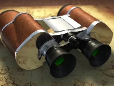 Realistic binoculars   telescope restoring ancient ways 3D model