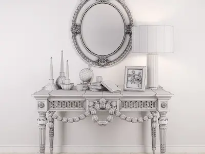 Louis XVI Console in Giltwood 3D model