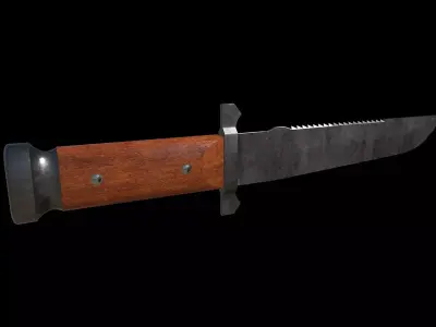 Military Combat Knife AB-0200 Replica Low-poly 3D model