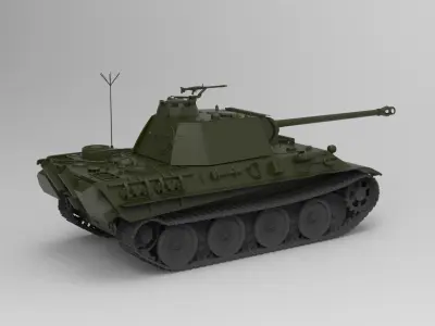 Panther tank 3D model buy