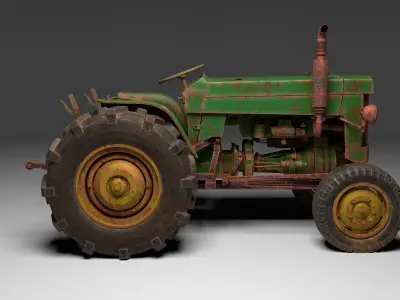 Tractor Low-poly 3D model
