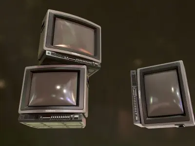 Retro Television from 80s Low-poly 3D model
