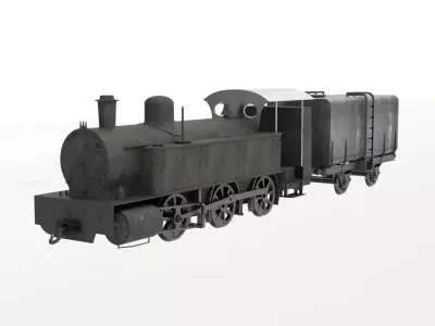 Vintage Locomotive 3D model