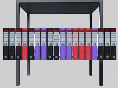 Rack with Files Low-poly 3D model