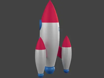 Cartoon Rocket Low-poly 3D model get