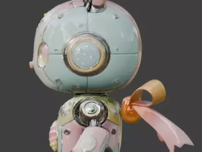 MECHANICAL EASTER BUNNY ROBOT 3D MODEL  Low-poly 3D model