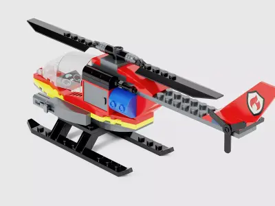 Rescue Helicopter Toy Low Poly 3D Model Low-poly 3D model