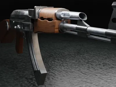 Ak47 Semi HighPoly Low-poly 3D model
