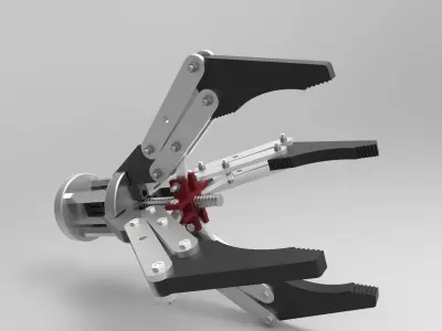 Mechanical Robotic Arm 4 Claw correct version 3D print model