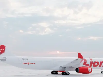 Airbus A330-300 Airliner - Lion Air Low-poly 3D model Low-poly 3D model