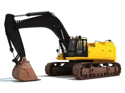 Yellow Excavator 3D model