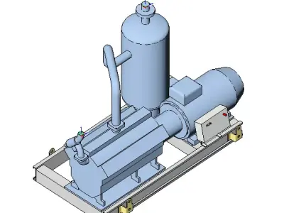 Refrigerant Compressor with oil separator 3D model