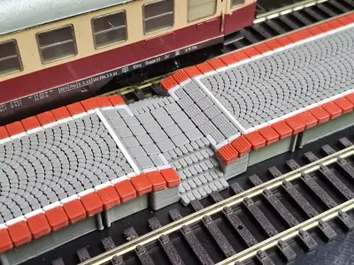 Double Edge Platform Crossings 1-87 FDM color 3D print model