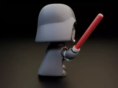Classic Darth Vader Chibi Statue - Sith Lord Art Toy 3D print model