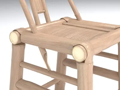ANTIQUE BAMBOO CHAIR Low-poly 3D model