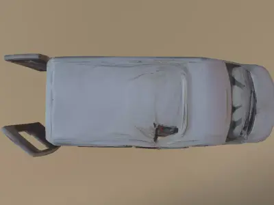 Destroyed Apocalyptic Rusty Cargo Van PBR Game Ready Low-poly 3D model