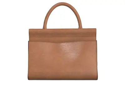 Brown Leather Tote Bag 3D model