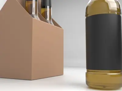 Beverage Branding Package No1 4Pack Low-poly 3D model