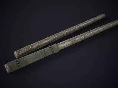 Rebar Improvised Weapon Low-poly 3D model
