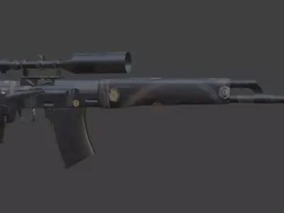 weapon dragunov Low-poly 3D model