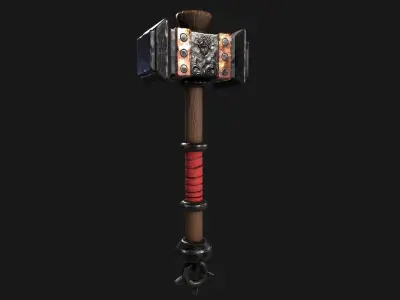 Stylized Hammer V2 PBR Modeling Free low-poly 3D model
